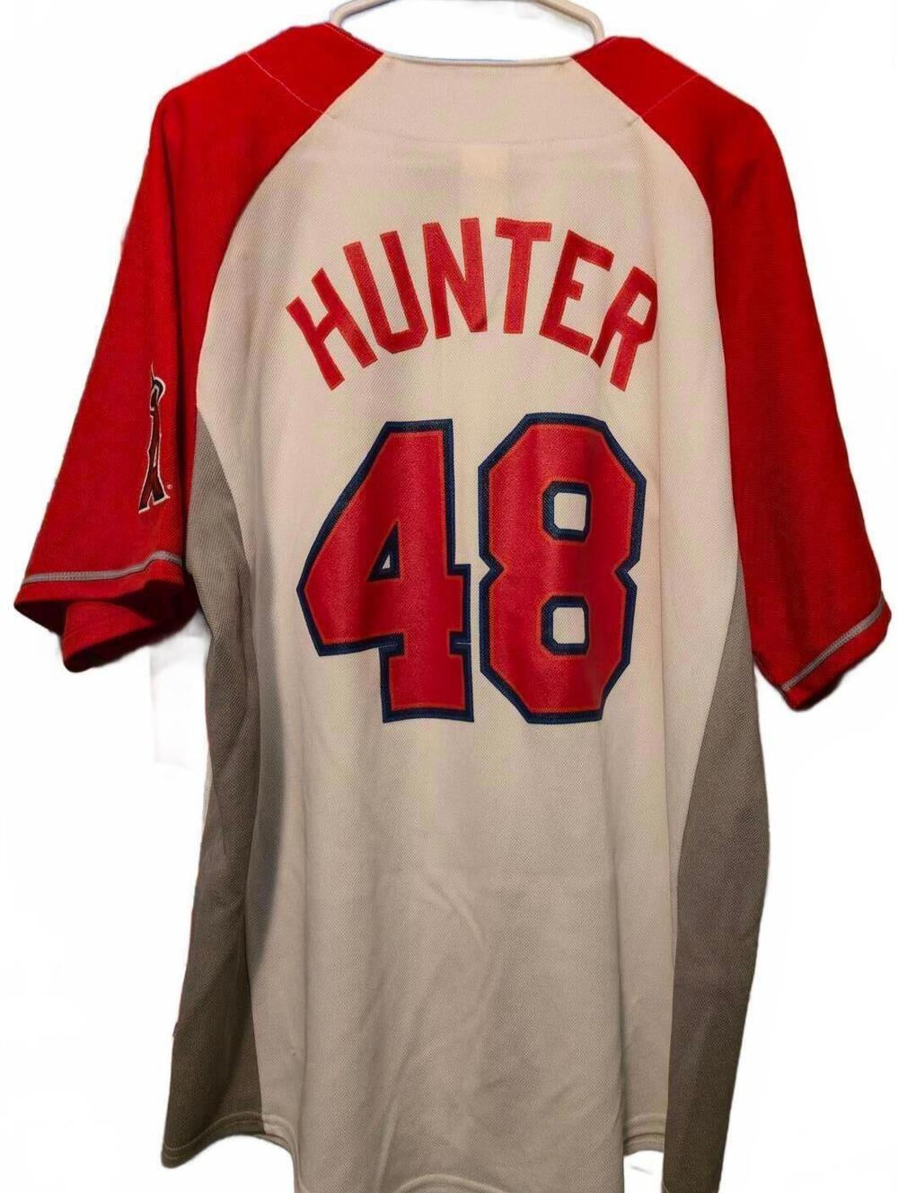 TORII HUNTER ANAHEIM ANGELS BASEBALL HOME MAJESTIC MLB JERSEY #48 SIZE LARGE